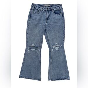 Rock & Roll Cowgirl Distressed Blue Flare Jeans Size 27